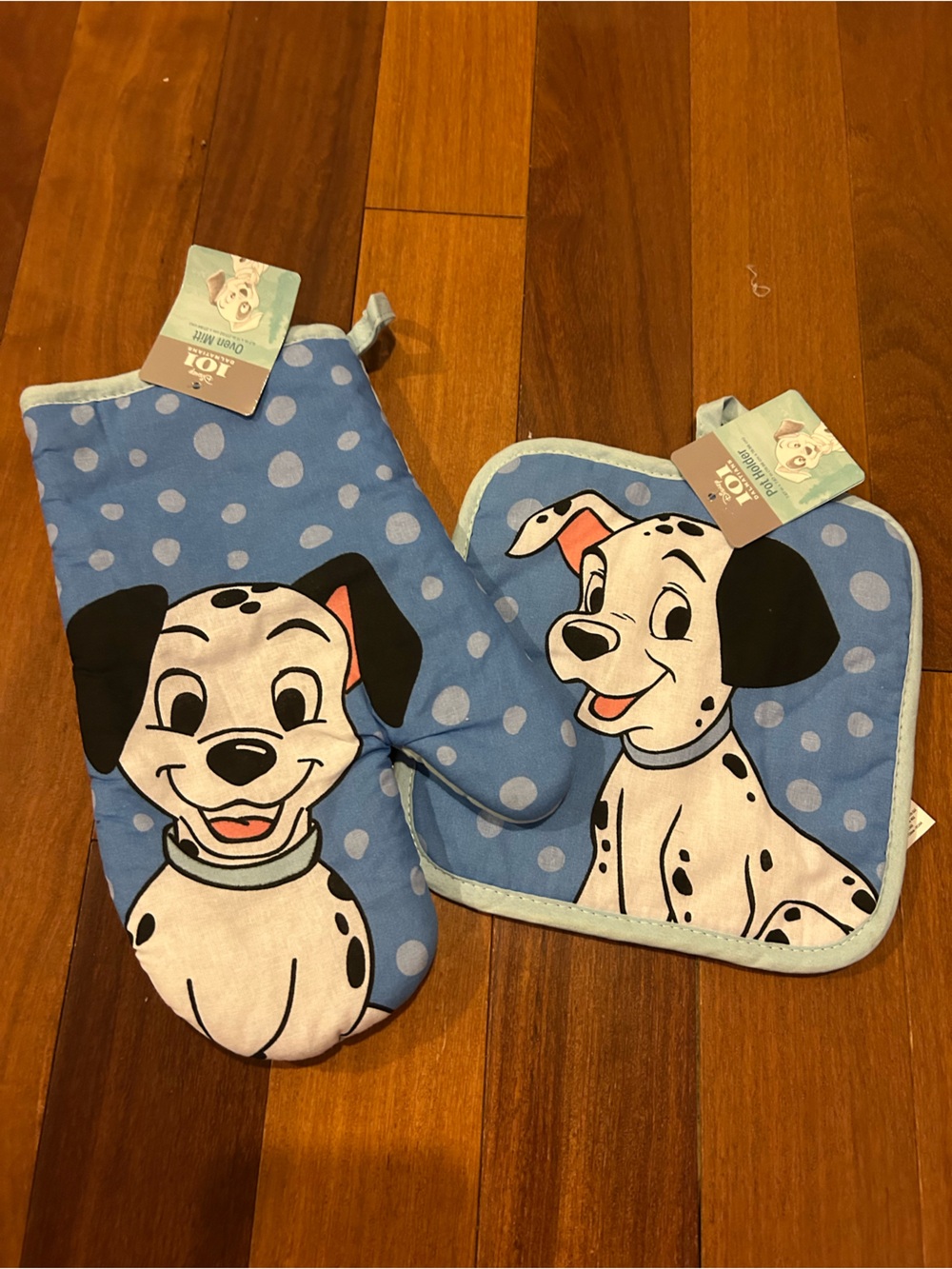 Disney Blue 101 Dalmatians Kids Oven Mitt & Pot Holder Set